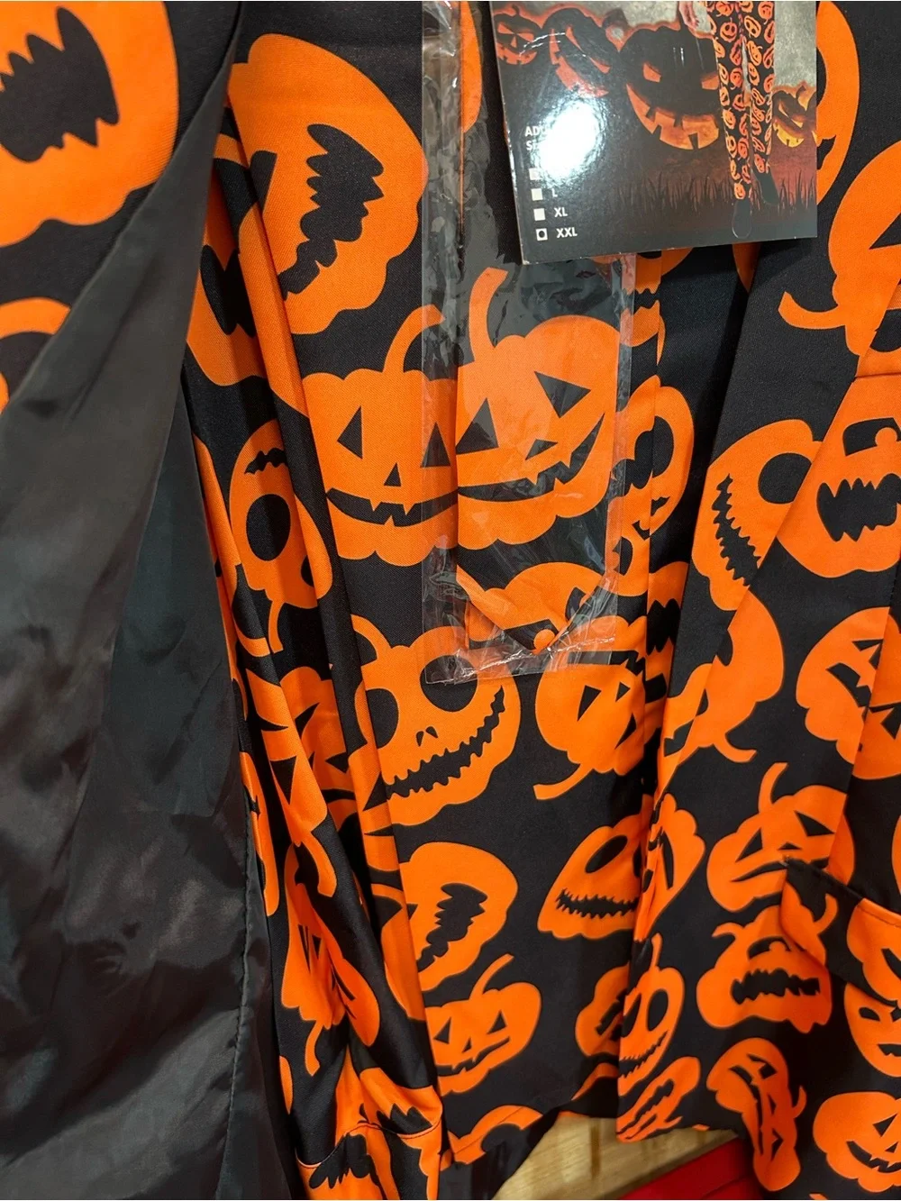 NWT Men’s Spirit Pumpkin Suit in Orange and Black - Jacket, Pants & Tie Size XXL